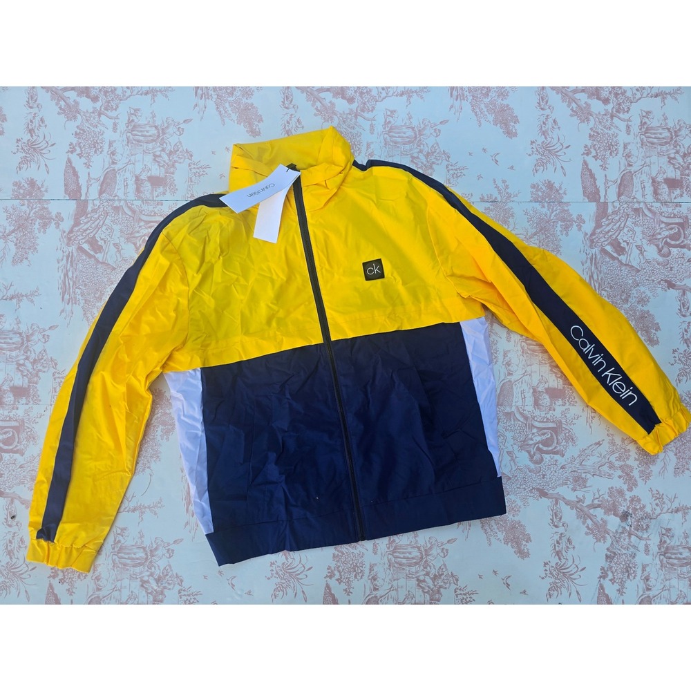 Calvin Klein Men's Water Resistant Colorblock Windbreaker Jacket XL NWT